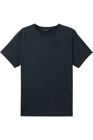 Brooks Brothers Top, Herre, Blå, S, Bomuld, Merceriseret bomuld rund hals T-shirt