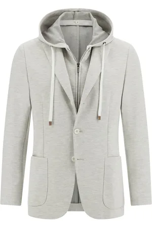 Boggi Milano Jakke, Herre, Grå, M, Bomuld, Madison Cotton Blend Sweatshirt Jakke