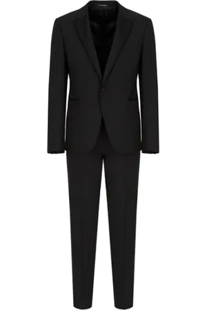 Emporio Armani Jakkesæt, Herre, Sort, 3XL, Uld, Enkeltknappet ulddragt