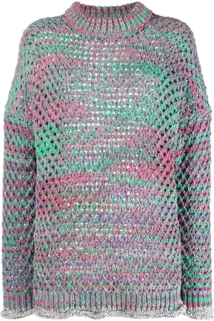 The Attico Strik, Dame, Flerfarvet, S, Bomuld, Casual Multifarvet Bomuld Nylon Sweater