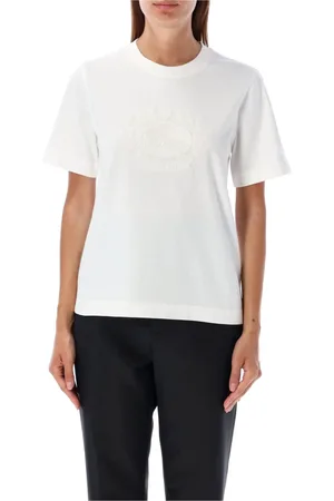 Burberry Top, Dame, Hvid, S, Bomuld, Chic bomulds T-shirt med ikonisk logo