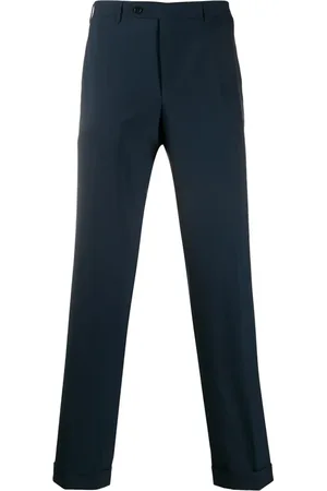 CANALI Bukser, Herre, Blå, XL, Uld, Blå uld slim dressbukser