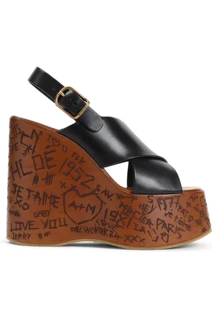 Chloé Sko, Dame, Sort, 40 EU, Læder, Platform Sandal