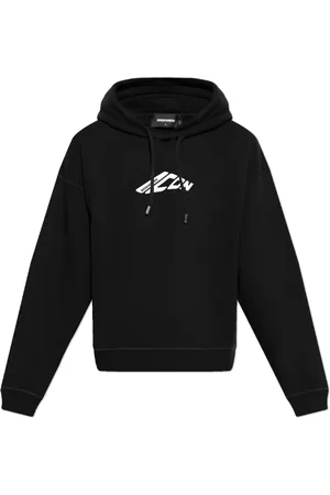 Dsquared2 Sweathshirts & Hoodies, Herre, Sort, M, Bomuld, Hoodie med Logo