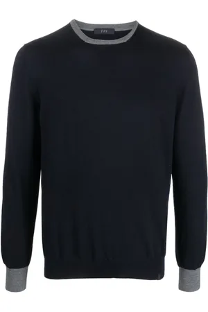 FAY Strik, Herre, Blå, XL, Blå Sweater