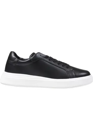 Calvin Klein Sko, Herre, Sort, 45 EU, Læder, Sorte læder sneakers