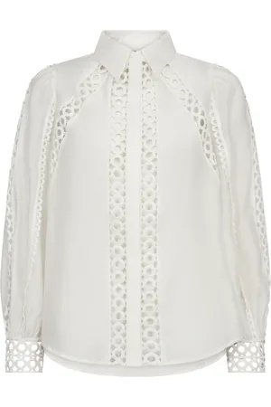Copenhagen Muse Bluser & Skjorter, Dame, Hvid, S, Polyester, Lace Band Shirt