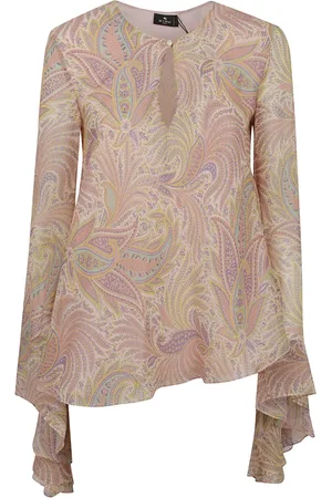 Etro Bluser & Skjorter, Dame, Flerfarvet, XS, Silke Pink Lilla Skjorte Elegant Stil