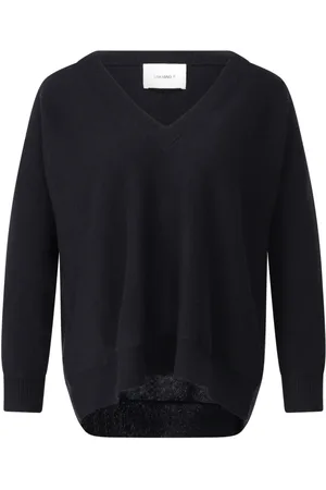 Lisa Yang Strik, Dame, Sort, M, Cashmere, Cashmere V-Neck Pullover