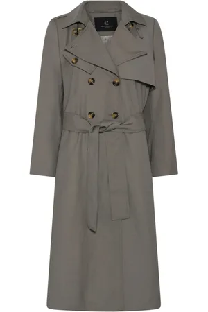 Bruuns Bazaar Frakke, Dame, Grå, XL, Uld, Elegant Trenchcoat Carotabbtori Frakke