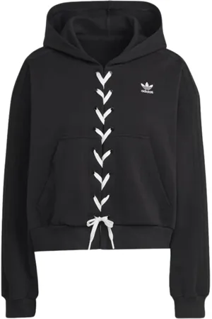 adidas Sweathshirts & Hoodies, Dame, Sort, S, Bomuld, Cropped Hoodie med blonde detaljer