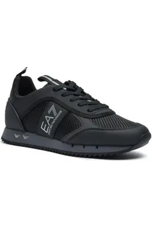 EA7 Sko, Herre, Sort, 40 EU, Sort Sneakers med EA7 Logo