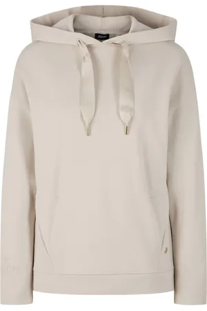 JOOP! Sweathshirts & Hoodies, Dame, Hvid, XL, Tyl, Sporty Style Hættetrøje med Branddetaljer
