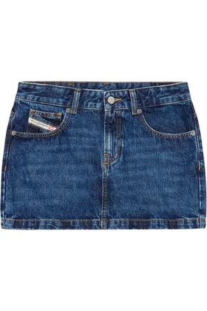 Diesel Nederdel, Dame, Blå, W26, Denim, Blå denimnederdel med ikonisk lomme