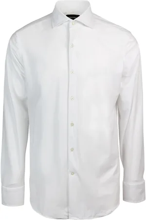 Emporio Armani Skjorte, Herre, Hvid, 4XL, Bomuld, Regular-fit skjorte i strækbar bomuld