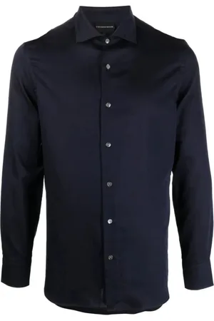 Emporio Armani Skjorte, Herre, Blå, 3XL, Bomuld, Navy Bomuldsskjorte