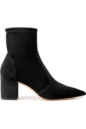Stuart Weitzman Sko, Dame, Sort, 35 1/2 EU, Læder, 75 Block Stretch Bootie