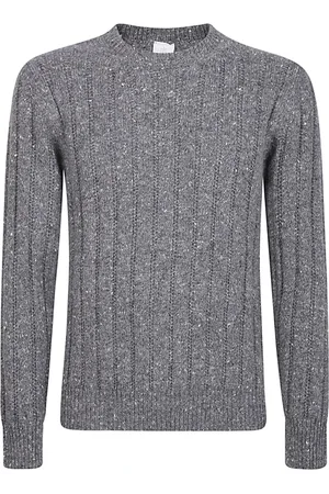 ELEVENTY Strik, Herre, Grå, XL, Cashmere, Cashmere Wool Crewneck Sweater
