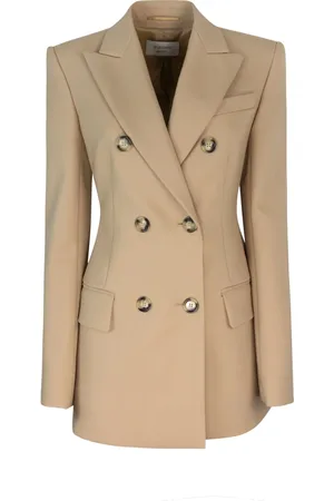 Sportmax Jakke, Dame, Brun, 2XS, Uld, Slim Fit Uldjakke