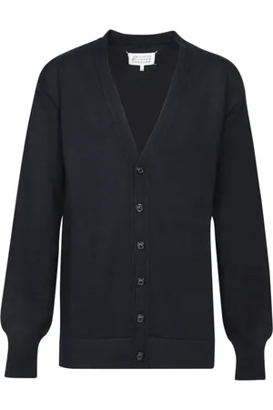 Maison Margiela Strik, Herre, Blå, M, Uld, V-Neck Sweater