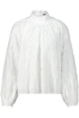 Drykorn Bluser & Skjorter, Dame, Hvid, XS, Frynse Detalje Bluse