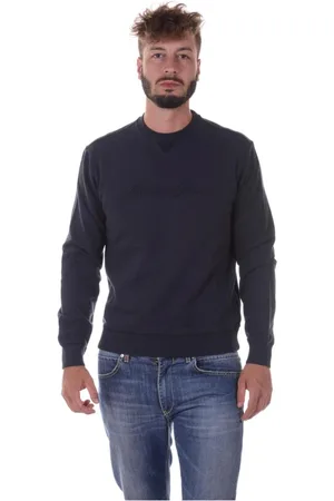 Emporio Armani Sweathshirts & Hoodies, Herre, Blå, S, Bomuld, Hættetrøje