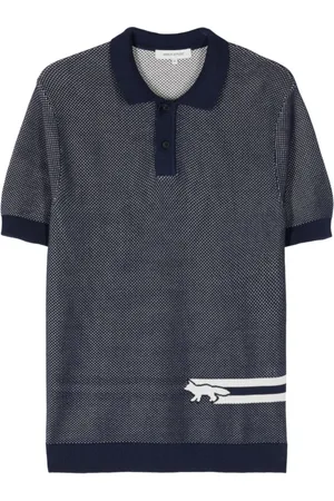 Maison Kitsuné Top, Herre, Blå, XS, Bomuld, Blå Polo Shirt