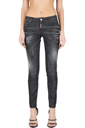 Dsquared2 Jeans, Dame, Sort, 3XS, Bomuld, Medium Waist Jennifer Skinny Jeans