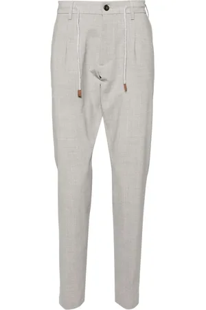 ELEVENTY Bukser, Herre, Grå, W30, Uld, Slub Texture Grå Tapered Bukser