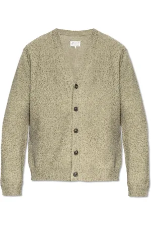 Maison Margiela Strik, Herre, Grøn, M, Bomuld, Cardigan med Vintage Effekt