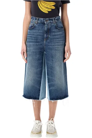 Chloé Shorts, Dame, Blå, XS, Bomuld, Dark Night Patchwork Bermuda Shorts