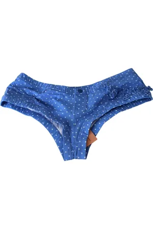 ERMANNO SCERVINO Undertøj, Dame, Blå, M, Uld, Blå Prikkede Bikini Shorts
