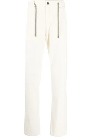 CANALI Bukser, Herre, Hvid, 2XL, Bomuld, Corduroy Bukser med Snøre
