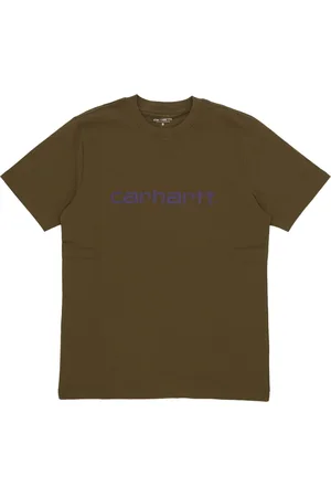 Carhartt Top, Herre, Grøn, XL, Bomuld, Kortærmet T-shirt med Rund Hals