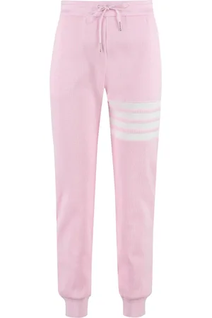 Thom Browne Bukser, Dame, Lyserød, XS, Bomuld, Stribet bomuldspiquébukser