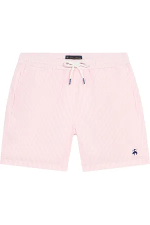 Brooks Brothers Badetøj, Herre, Lyserød, L, Bomuld, Stripe Badeshorts