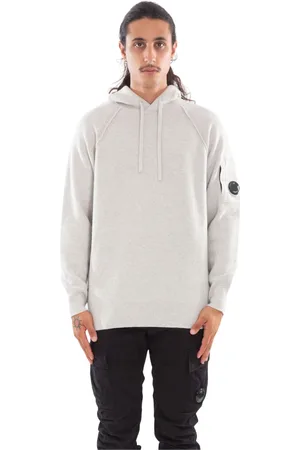 C.P. Company Sweathshirts & Hoodies, Herre, Grå, L, Uld, Waffle Hættetrøje Strik