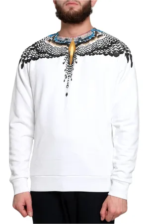 MARCELO BURLON Sweathshirts & Hoodies, Herre, Hvid, XL, Bomuld, Trænings T-shirt, Vinge-stil