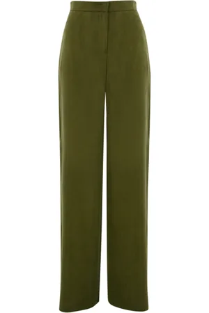 Max Mara Bukser, Dame, Grøn, XS, Satin, Gardena Khaki Bukser