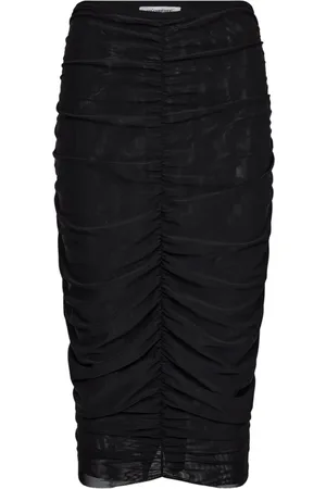 Co`Couture Nederdel, Dame, Sort, M, Rynket Nederdel med Draperede Effekter