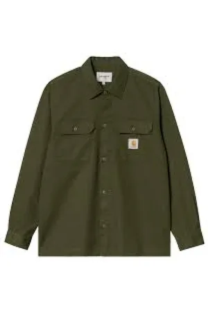 Carhartt Skjorte, Herre, Grøn, S, Bomuld, Casual Bomuldsskjorte