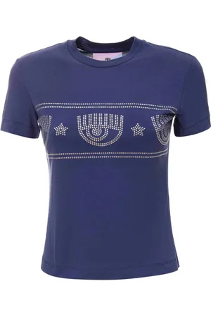 Chiara Ferragni Top, Dame, Blå, L, Uld, T-shirt