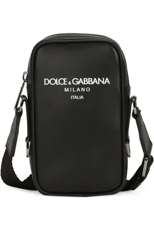 Dolce & Gabbana Taske, Herre, Blå, ONE SIZE, Uld, Logo Print Skuldertaske