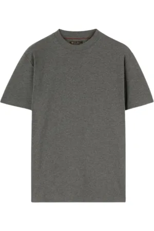 Loro Piana Top, Herre, Grå, 2XL, Bomuld, Blød Grå Bomulds Jersey T-shirt