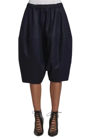 Comme des Garçons Shorts, Dame, Blå, XS, Uld, Blå Uldshorts