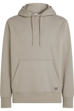 Calvin Klein Sweathshirts & Hoodies, Herre, Grå, XL, Bomuld, Minimalistisk Hættetrøje Sweater