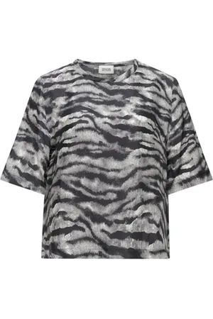 Drykorn Strik, Dame, Sort, XS, Dyr Print Bluse Klassisk Pasform