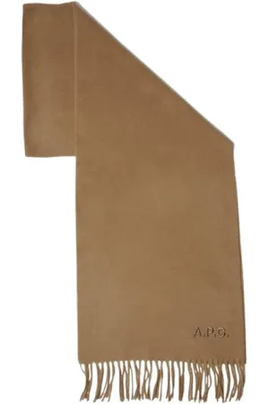 A.P.C. Tilbehør, Dame, Brun, ONE SIZE, Uld, Ambroise broderet tørklæde