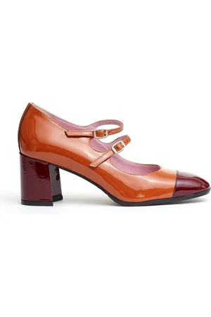 Carel Sko, Dame, Brun, 38 1/2 EU, Læder, Camel og Bordeaux Pumps