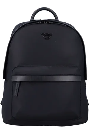 Emporio Armani Taske, Herre, Sort, ONE SIZE, Læder, Sort nylonrygsæk med læderdetaljer